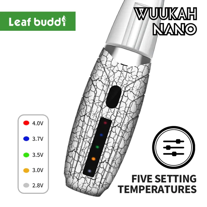 Yaprak Buddi Wuukah Nano Kit Balmumu Buharlaştırıcı Su Boruları 1200mAh Değişken Voltaj Kuvars Odası Cam Bong Nargam Shisha ENAIL
