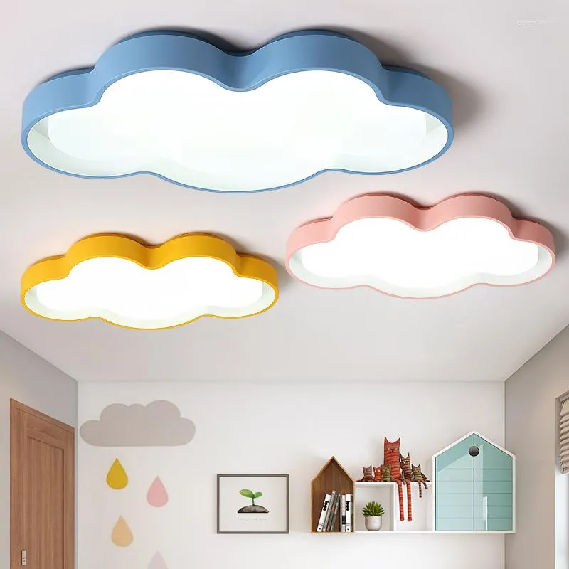 Pendant Lamps LED Cloud Kids Room Chandelier Lighting Indoor Home Ceiling Decor Multi Color Flush Mount Chandeliers