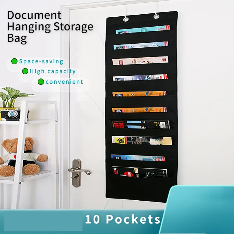 Documenthangende opbergtas Schuurafdichter Oxford Doek opslag Pocket Handhangende Bestand Vouwhouder Cascading Fabric Organizer voor kantoor FSXJY110