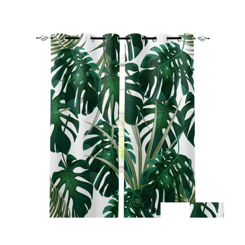Занавесные шторы тропические листья монстера занавески для жалюзи с окнами современная печата