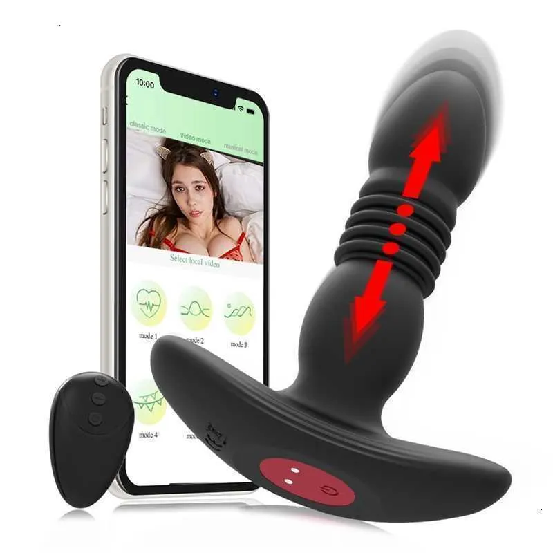 Seksspeeltjes Stimulator Draadloze Bluetooth App Dildo Vibrator Vrouwelijke Telescopische Anale Butt Plug g Spot Clitoris Stimulator Slijtage Speelgoed voor Vrouwen Panty