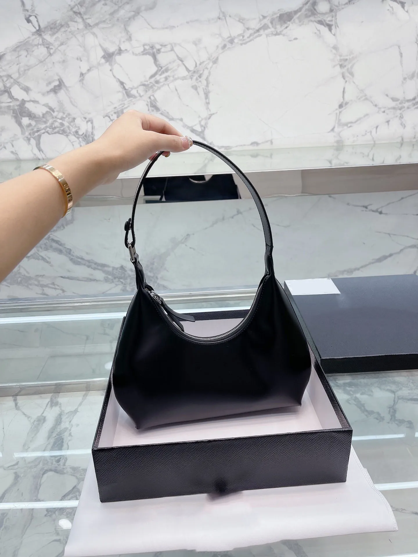 5A Klasyczna czarna skórzana torba pod pachami designerska torba dla kobiet na ramię luksusowa torba crossbody torebka
