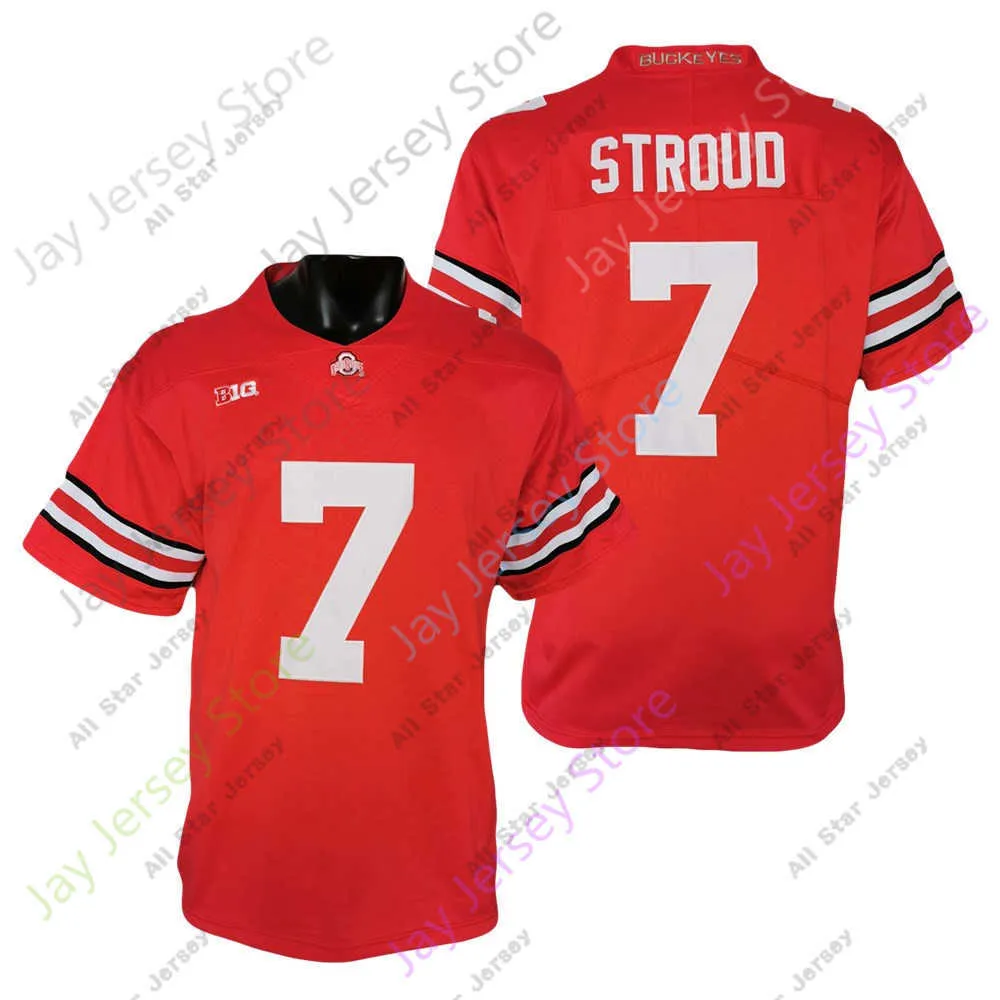 Koszulki piłkarskie Ohio State Buckeyes Football Jersey NCAA College C.J. Stroud Red Size S-3xl Wszystkie zszywane mężczyzn Młodzież domowy