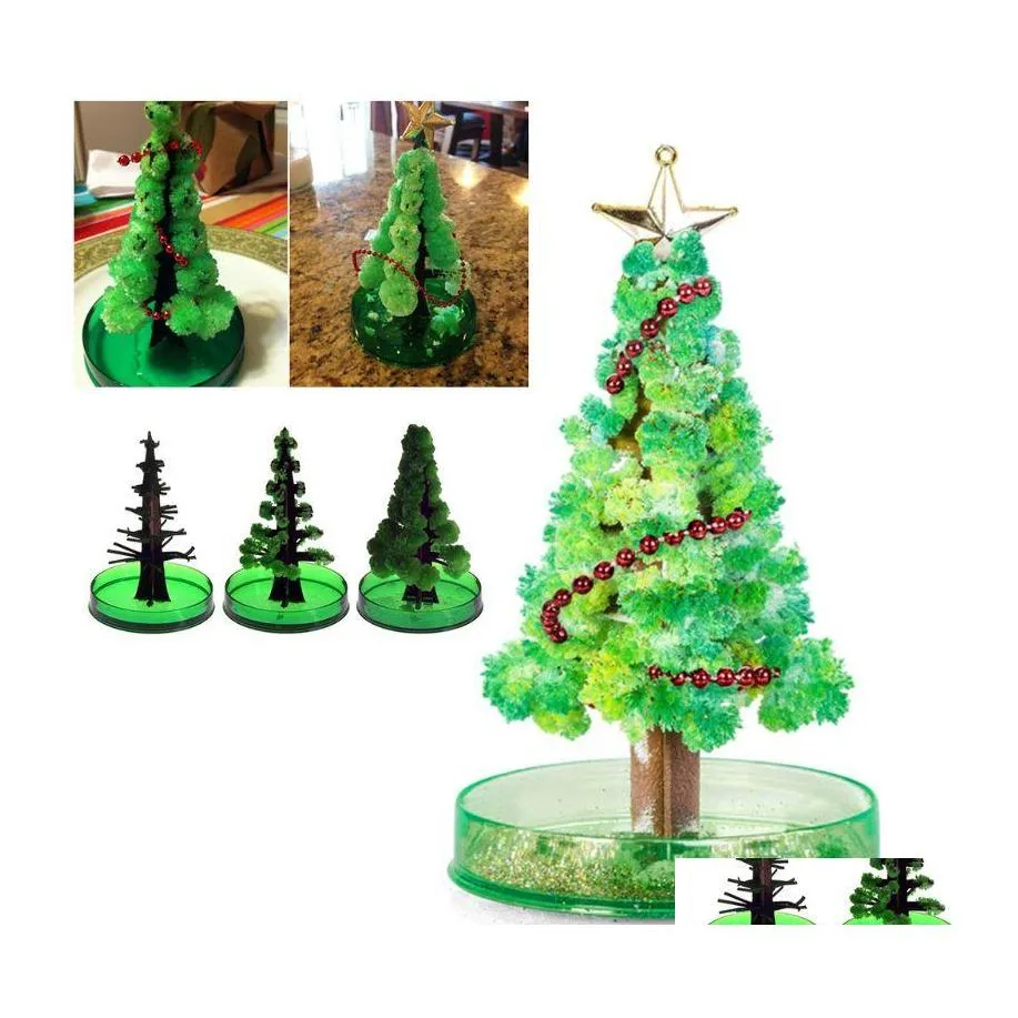 Décorations de Noël Arbre de croissance magique DIY Votre propre cadeau de Noël amusant Jouet Livraison directe Fournitures de fête de jardin à domicile Dhhmu