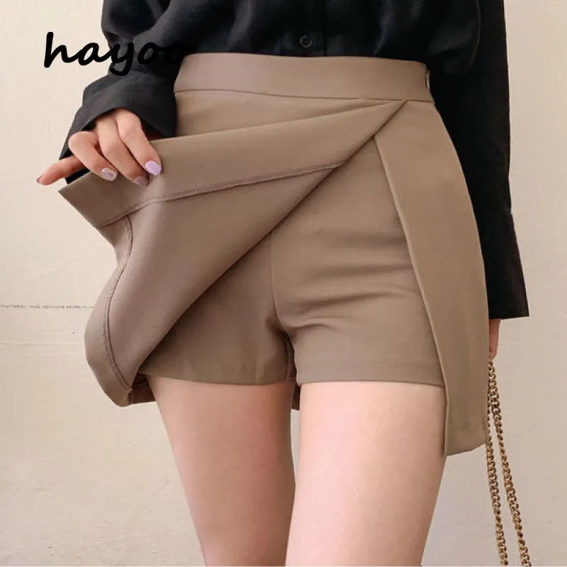 Gonne hayoo gonna pantalone semplice da donna coreana con design a spacco laterale Aline vita sottile e alta 230110