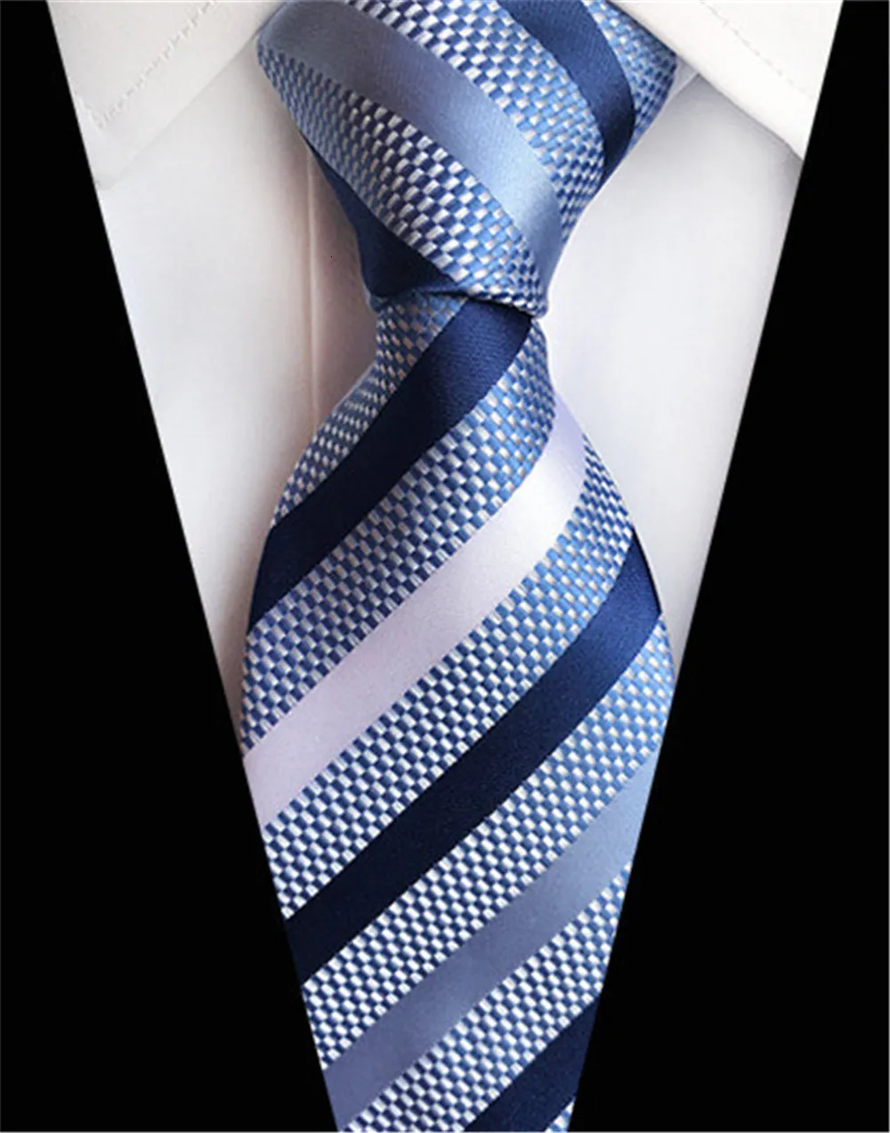 Rbd Tie Men's Striped Necktie Collection - 57" Microfiber Business Tie  (3.15" Width, Multiple Colors) Corbatas Rbd