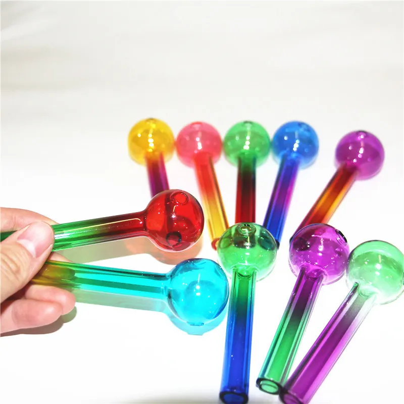 somking pipes Pyrex Thick color Glass Oil Burner Glass Tube hand pipe water bong