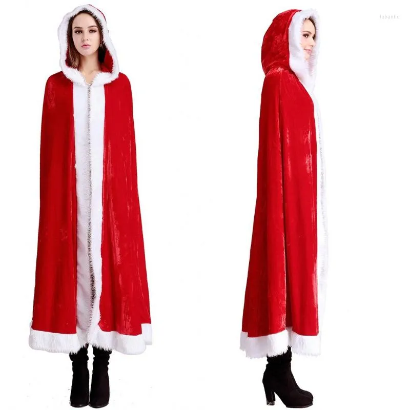 Halsdukar huva kappa sammet cape vuxen halloween huva medeltida dräkt jul för kvinnor