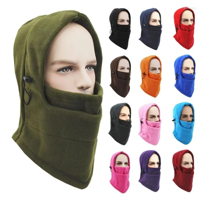 Berets 449B Winter Fleece Hat Scarf Thermal Cover Tactically Warm Balaclava Face Mask Neck Warmer Sport Cycling Ski