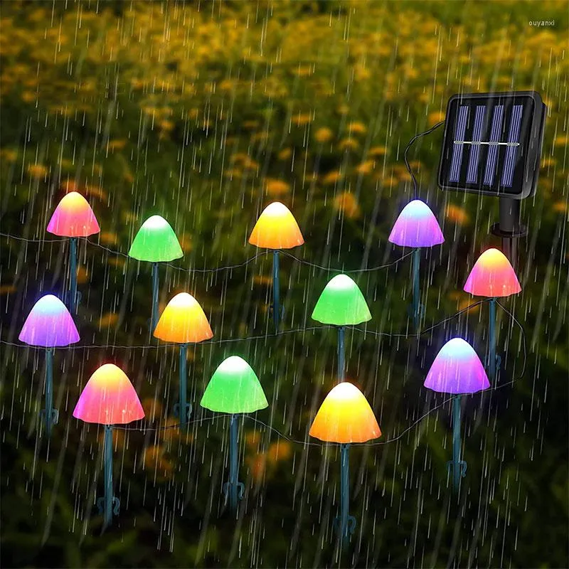 Strings Outdoor Solar Mushroom Lights Waterproof Garden Lamp 3LED Holiday Patio Decoration Lawn Courtyard Street Landscape