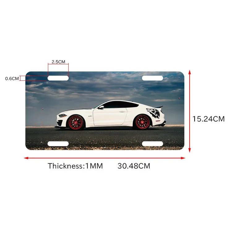 12x6inches Sublimation Metal Car License Plate Heat Transfer Blank Consumables Printing DIY Aluminum Plate Z11
