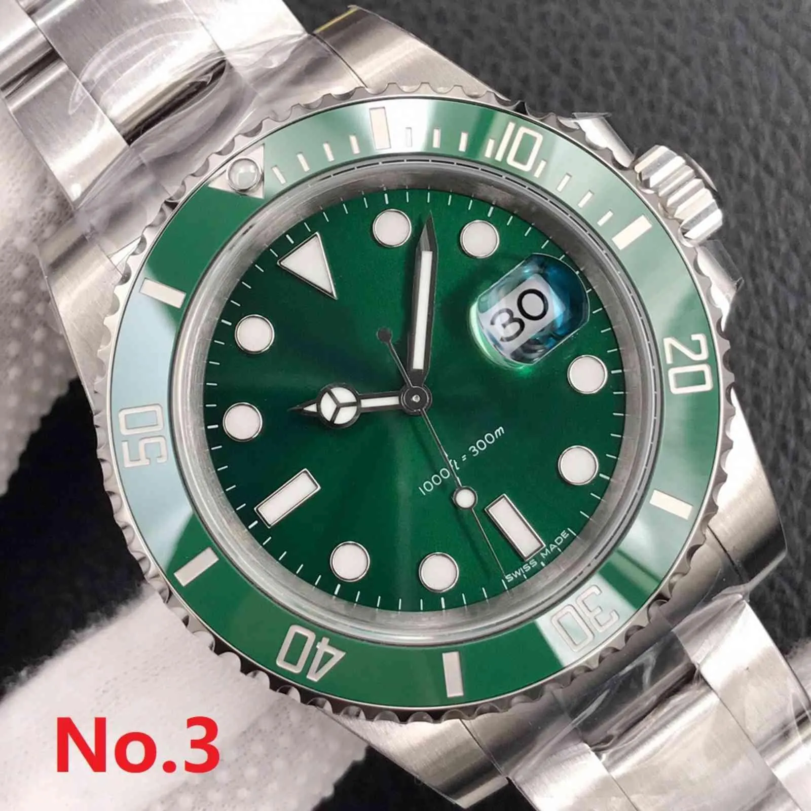 Aaaaa qualidade superior famosa marca automática auto vento 40mm relógios masculinos cristal safira com caixa verde original r1 # 242c