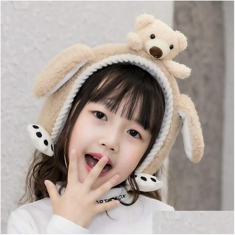 Cache-oreilles Parentenfant Dessin animé mignon Enfants Cache-oreilles Douyin Oreilles mobiles Chaud Épais Étudiants Hiver 221107 Drop Delivery Fashion Acc Dhhyj