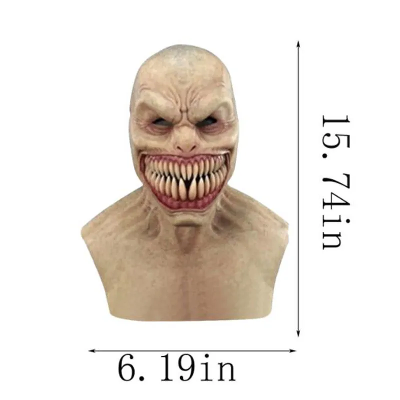 Party Masks Adult Horror Trick Toy Scary Prop Latex Mask Devil Face Cover Terror Creepy Practical Joke For Halloween Prank Toys