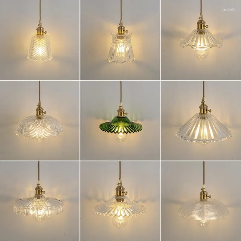 Pendants lampes nordic loft vintage cuivre en laiton tout le couloir de la personnalité de la personnalité de la personnalité et lanternes