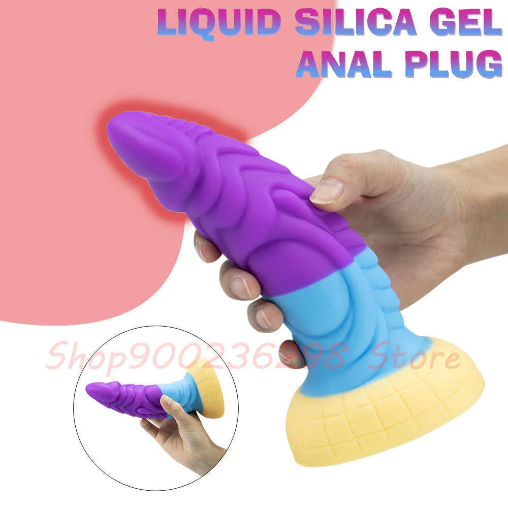 Skönhetsartiklar färgglada mjuk silikon anal rumpa plug vaginal g-spot stimulering massage dilator leksak för män kvinnor sexig bdsm vuxen spel