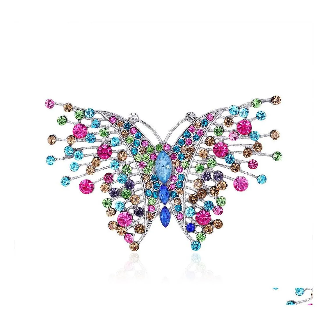 Pins Brooches Mticolor Rhinestone Beautif Butterfly For Women Enamel Brooch Pins Jewelry Accessories Drop Delivery Otdxs