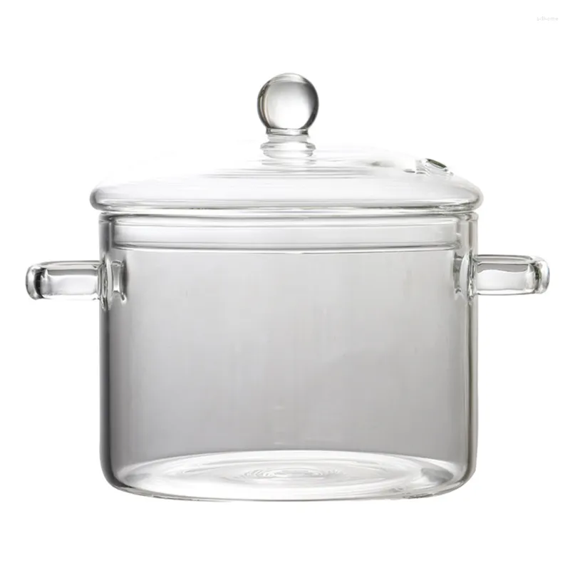 Miski Glasspot gotowanie pokrywki Potslids Miski kuchenne naczynia gotowe zupa oporna
