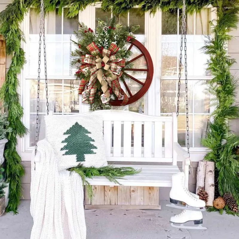 Fiori decorativi Ornamenti di ghirlande festive Riutilizzabili Ghirlande di pigne natalizie Ciondoli di benvenuto per la casa Forniture per oggetti di scena