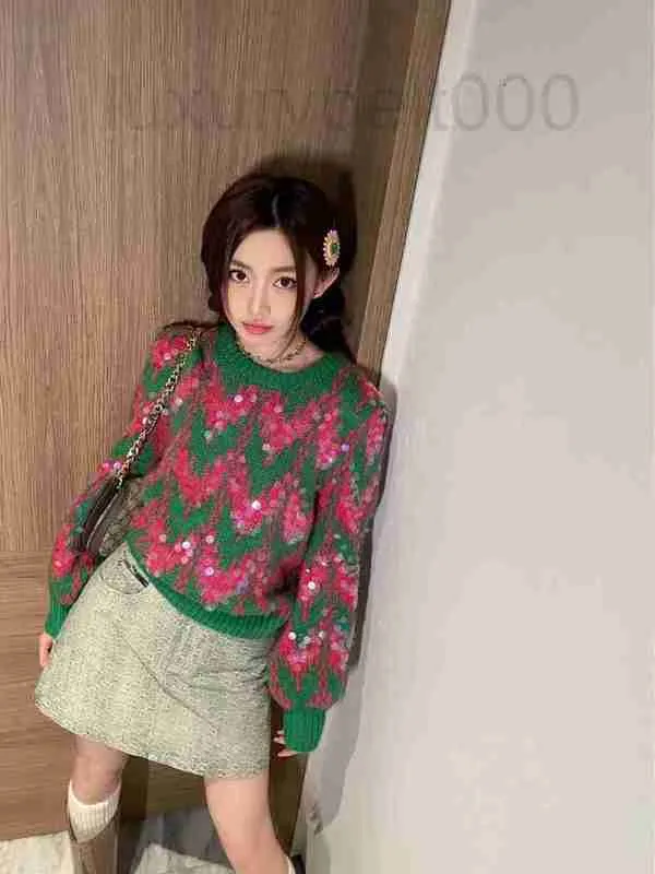 Women's Sweaters designer Wool sequin sweater embroidered adds charm to the whole design 3XKS