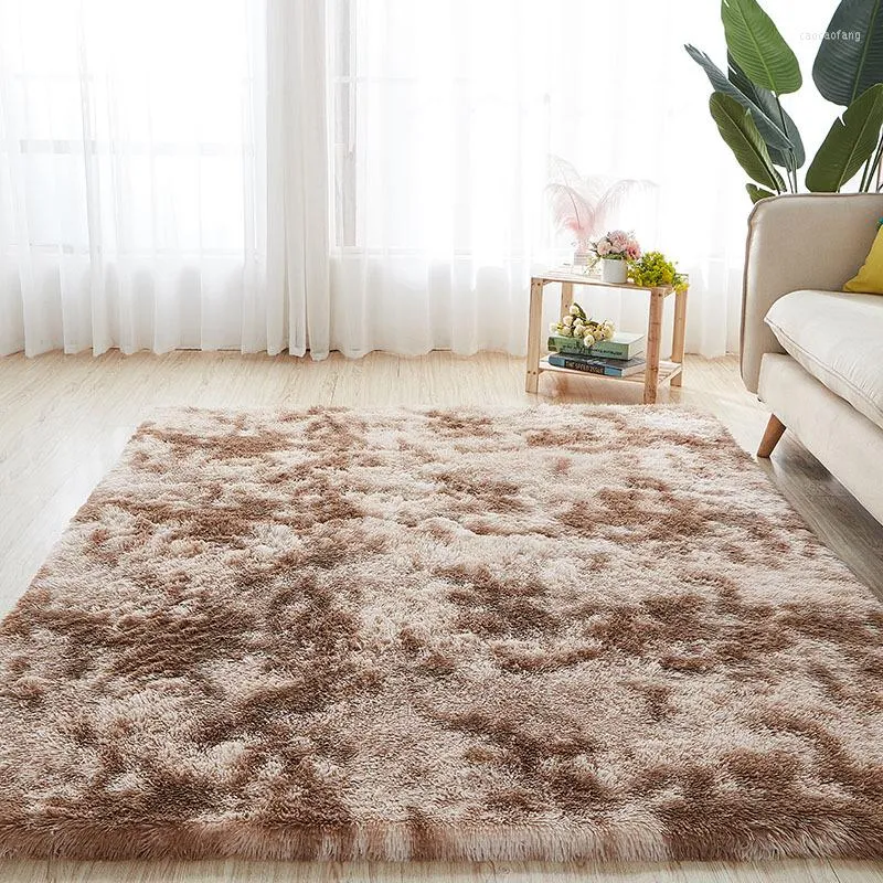 Carpets 2023 Fashion Tie-dye Gradient Color Carpet Living Room And Bedroom Long Hair Can Be Washed Modern Nordic Ins