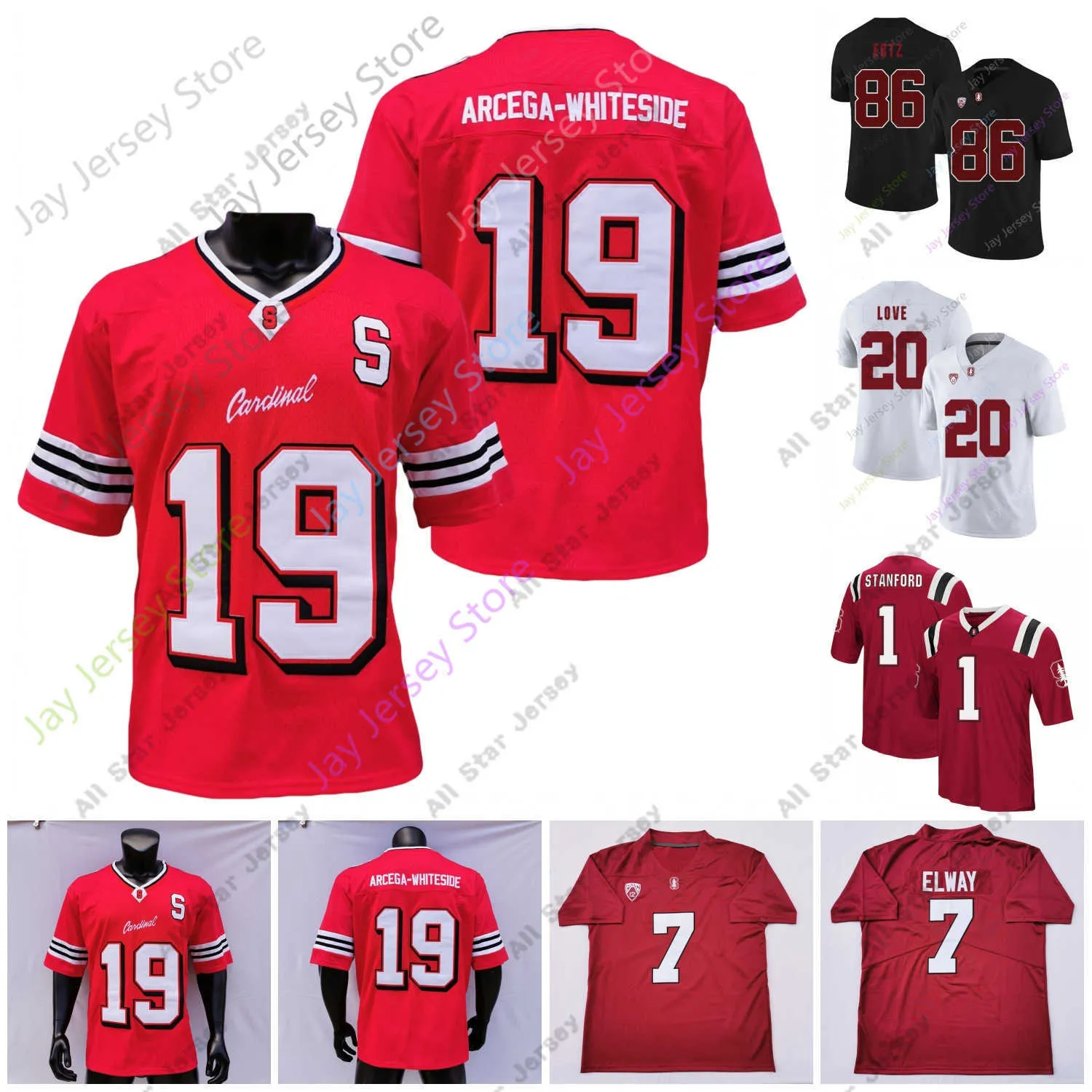 Koszulki piłkarskie Stanford Football Jersey NCAA College Richard Sherman Andrew Luck John Elway Zach Ertz Christian McCaffrey Mills