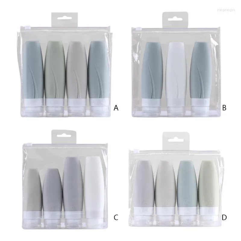 Storage Bottles D0JA Mini Silicone Travel Set Leak Proof Squeezable Refillable Accessories Toiletries Containers Size