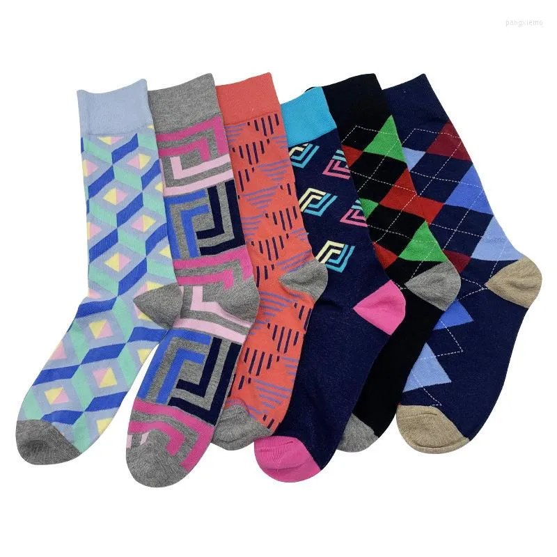 Men's Socks Peonfly Quality Brand Men Combed Cotton Colorful Happy Funny Sock Fashion Casual Long Mens Compression