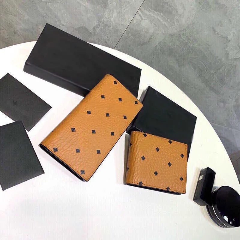 Yeni cüzdanlar mcbag kadın deri tasarımcı çanta cüzdan erkek çok renkli madeni para çantaları bayan kart sahibi kahverengi kart tutucu klasik cep kutusu 230110