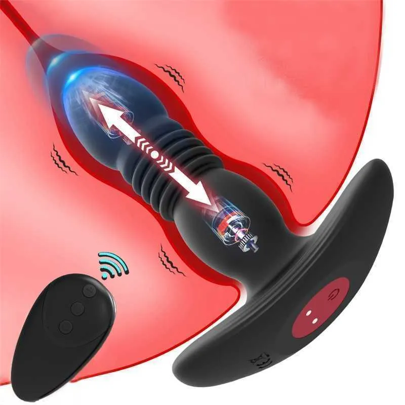 Seksspeeltje stimulator Massager Telescopische vibrerende plug Anale vibrator Draadloze afstandsbediening Speelgoed voor vrouwen Kont Dildo Prostaat Mannen Buttplug