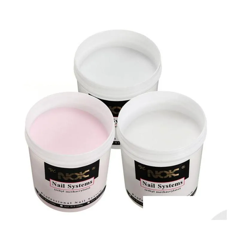 Polvos acrílicos Líquidos 1Pc 120G Pro Super Big Size Nail Art Builder Herramientas Consejos Clear White Pink Manicure Beauty Kit Drop Delivery Dhnu4