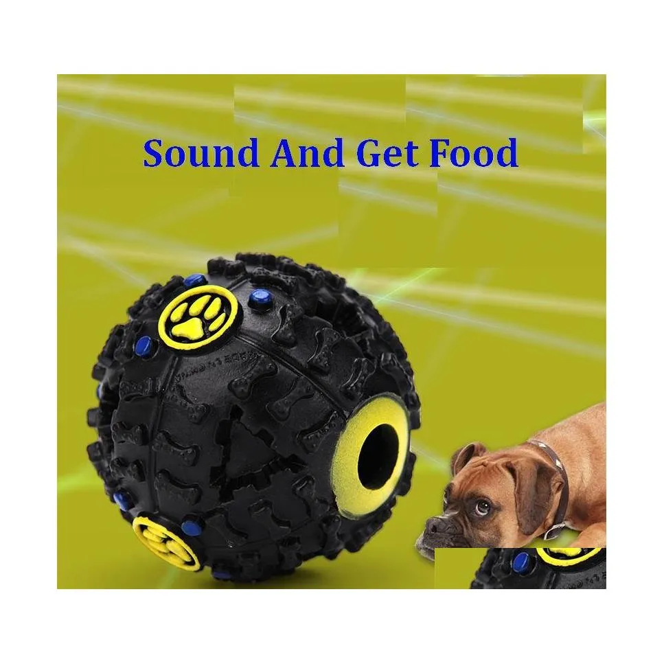 Giocattoli per cani da masticare Pet Puppy Sound Ball Perdite Cibo Giocattolo Cat Squeaky Squeaker Forniture Gioca Drop Delivery Home Garden Dhbzf