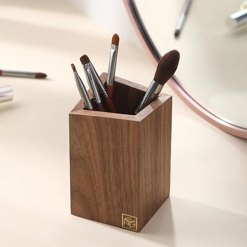 Jewelry Pouches Casegrace Wooden Makeup Brushes Storage Organizer Box Luxury Jewerly Pencil Lipstick Holder Make Up Brush Cosmetics Case