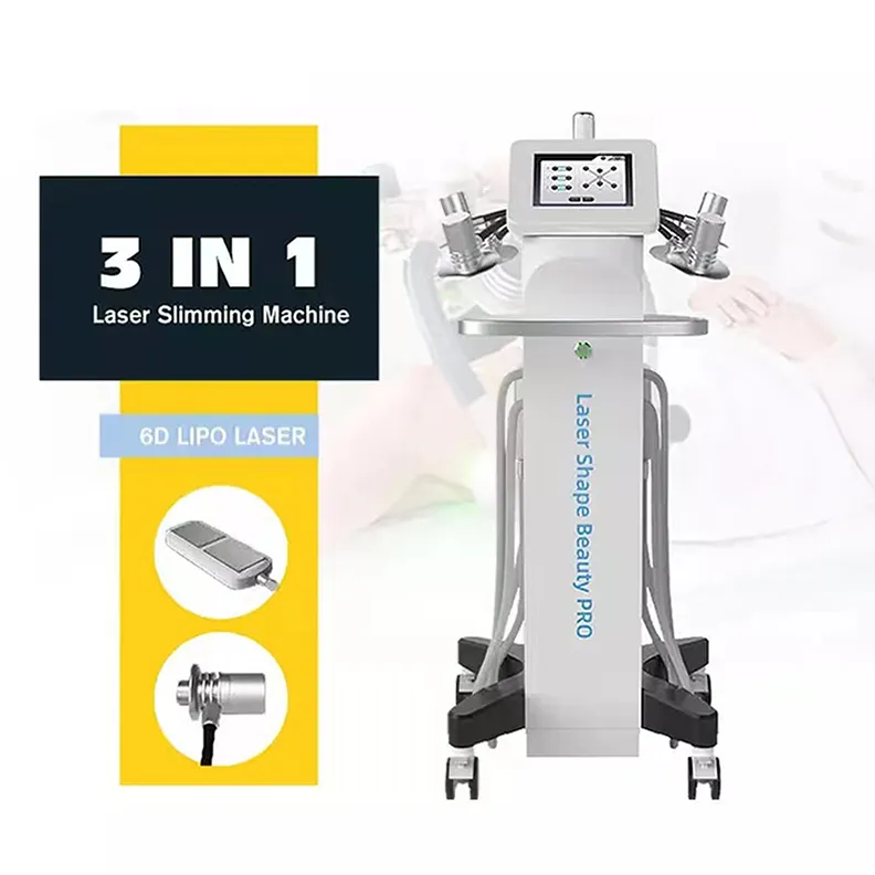 6D Lipolaser Slant Machine Cryolipolysis Fat Freeze Device Cool Cryoterapy Cold Laser EMS Boby Forming Beauty Equipment Fat Borttagning Skin åtdragning