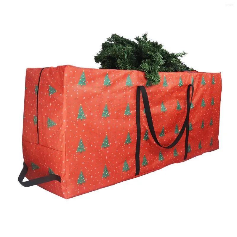 Bolsas de armazenamento Bolsa portátil Oxfords Pano de pano de Natal Decoração de decoração de recipiente de roupas de recipiente