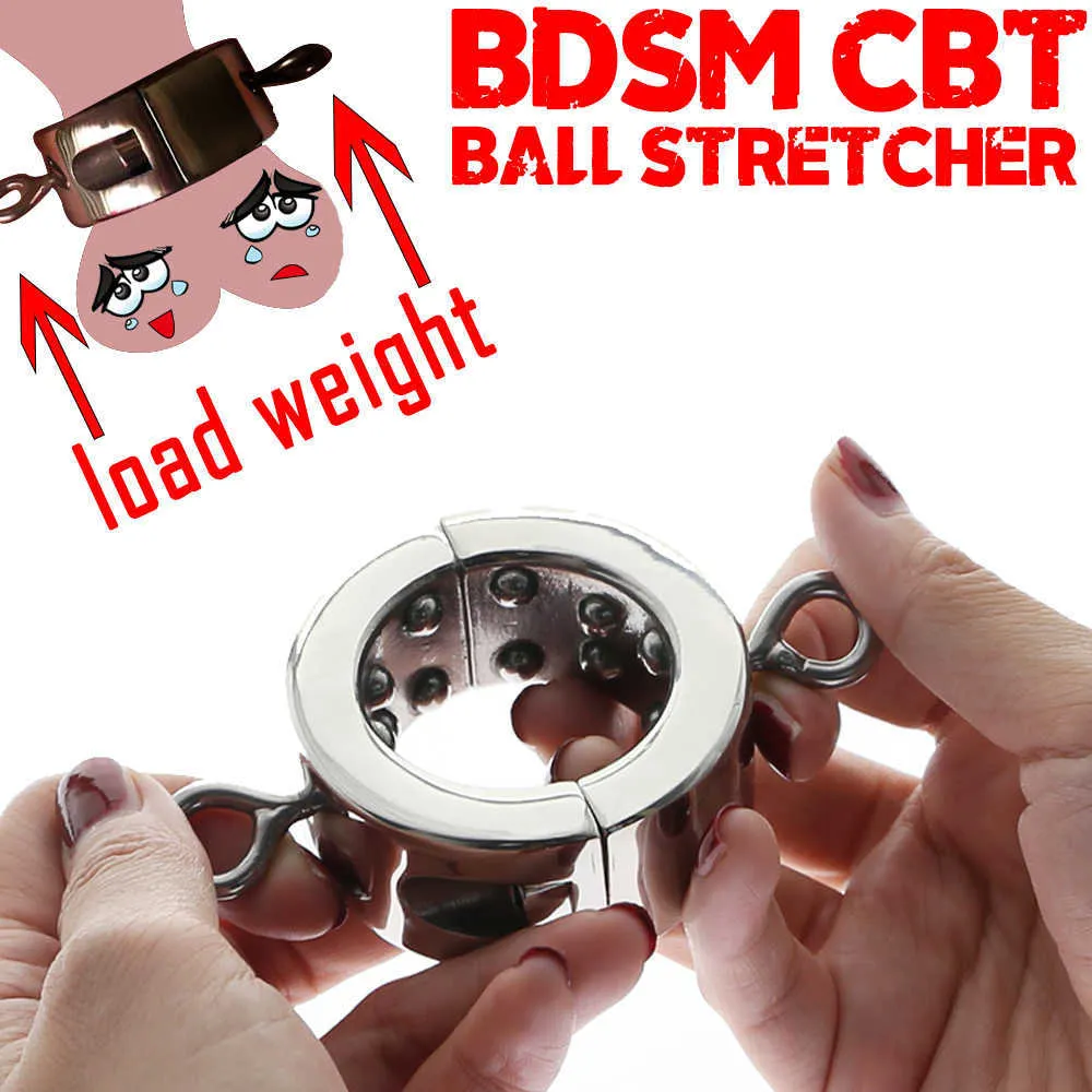 Beauty Items BDSM Edelstahl Ballstretcher Verzögerung Ejakulation CBT Hodensack Hoden Anhänger Gewicht Keuschheitsgürtel Cock Penis Ring sexy Spielzeug