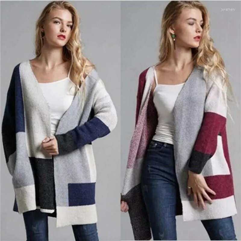 Women's Knits Coat Oversized Long Sleeve Jumper Womens Sweater Chunky Loose Cardigan Knitted