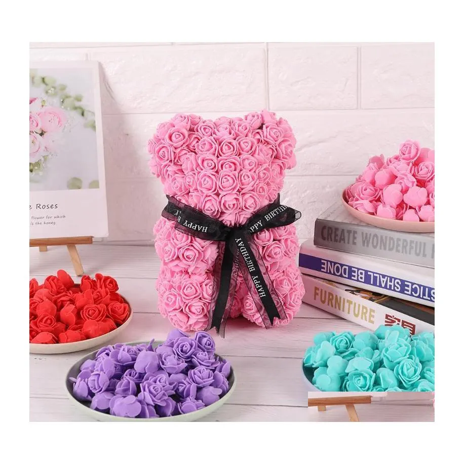 Decorative Flowers Wreaths Pe Mini Artificial For Home Wedding Decoration Accessories Fake Foma Bears Scrapbook Diy Wreath Needlew Dh7Hd