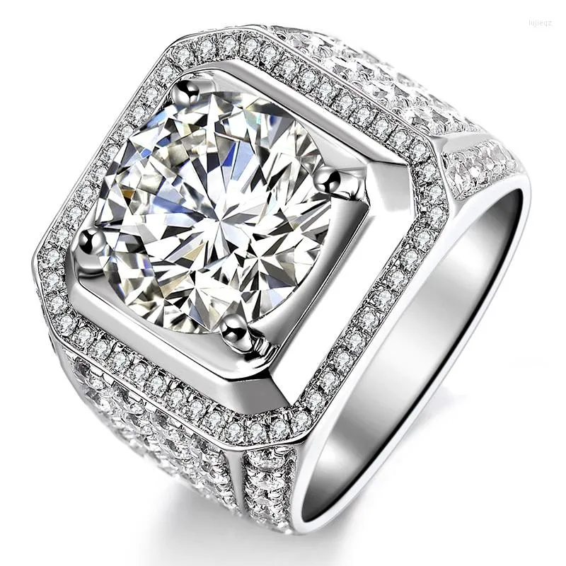 حلقات الكتلة retred retred silver men ring زوجين من الماس Diamond Three