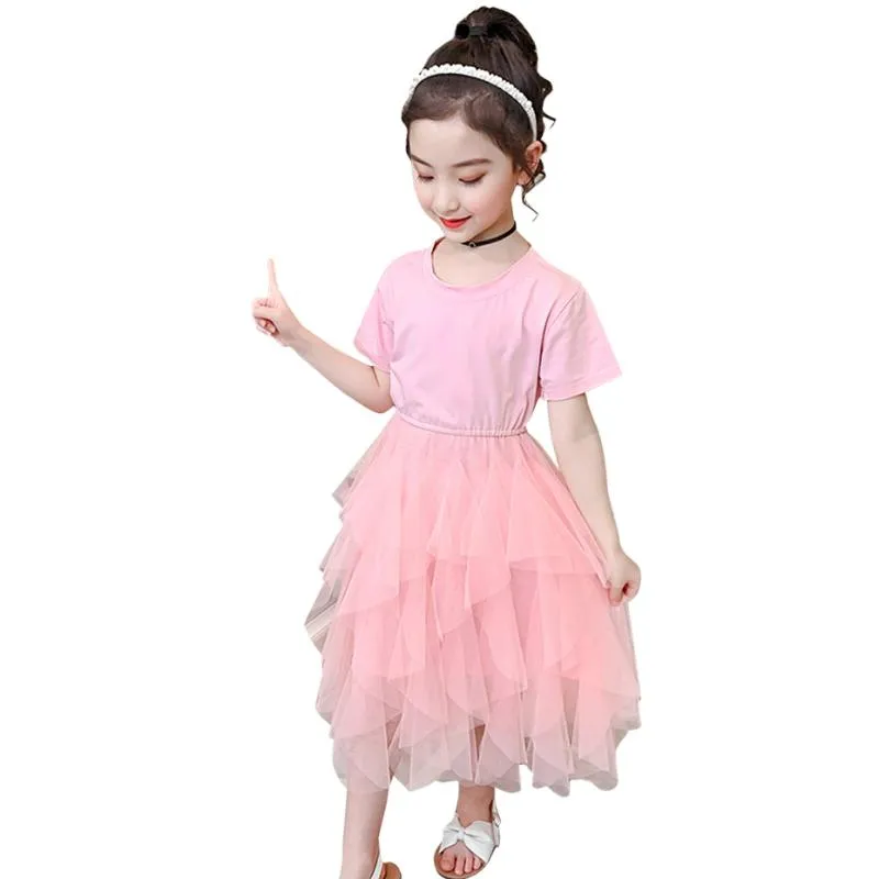 Girl Dresses Kids For Girls Tiered Party Dress Mesh Children Summer Clothing 6 8 10 12 14