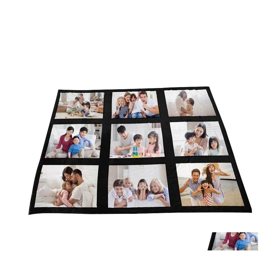 Couvertures 6 Styles Sublimation Blanc Couverture Carrée Transfert De Chaleur Bricolage Impression Maison Climatisation Extérieure Châle Drop Delivery Gard Dhgci