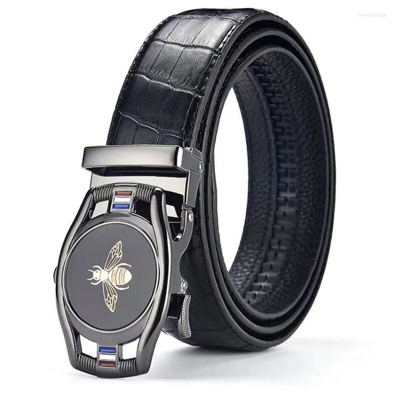 Belts Cowhide Straps Crocodile Buckle Belt Leather For Men 3.5cm Width Sports Car Brand Fashion Automatic