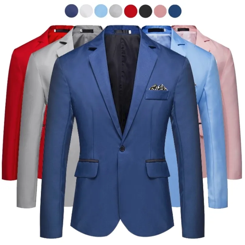 Herenpakken Blazers Fashion Business Blazer Jacket Slim Fit trouwjurk Jackets Groomsman Party Out -meter voor man 221014