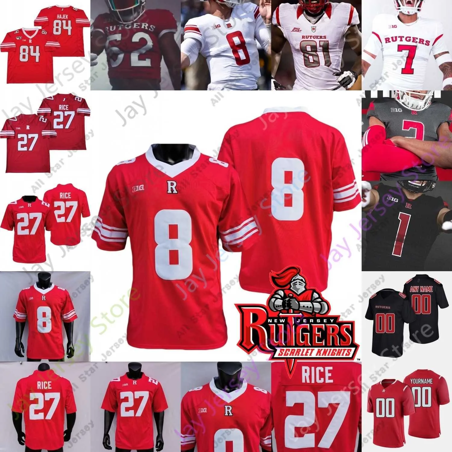 Koszulki piłkarskie koszulki piłkarskie 2020 Rutgers Scarlet Knights Football Jersey NCAA Johnny Langan Artur Sitkowski McLane Carter Blacksear Battle Davis Sanu