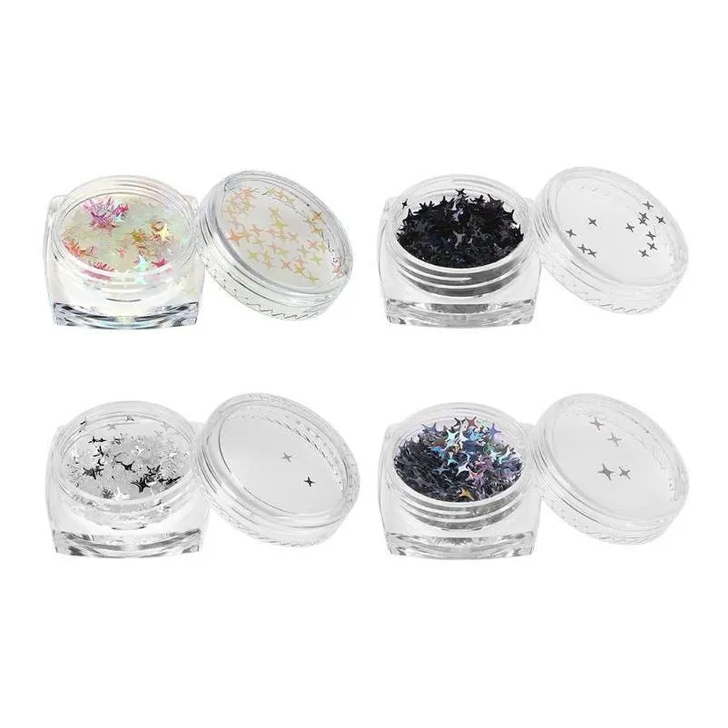 Nail Glitter 1Pc Colorf Star Pattern Paillettes Fard À Paupières Maquillage Scintillant Salon Beauté Manucure Outils Accessoires Drop Delivery Santé Dhncr