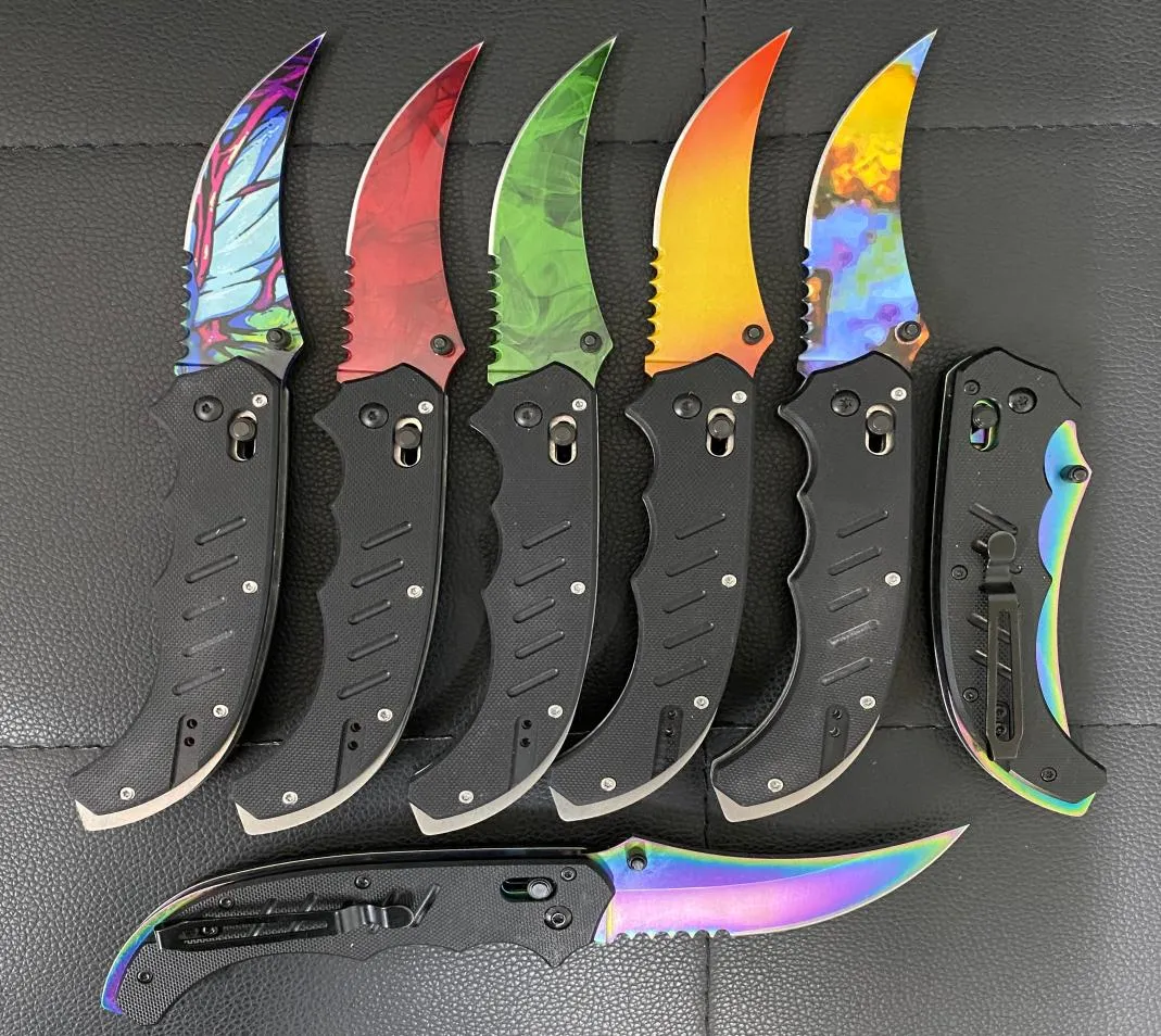 Csgo Flip Knife Fade Pocket Folding Knifes Hunting Outdoor Knifess