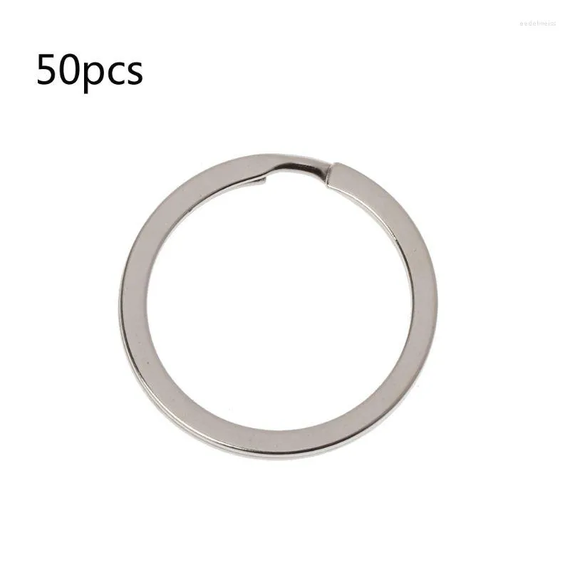 Porte-clés 50 pièces 1 pouce rond plat porte-clés anneau fendu étiquette de chien clés support organisateur