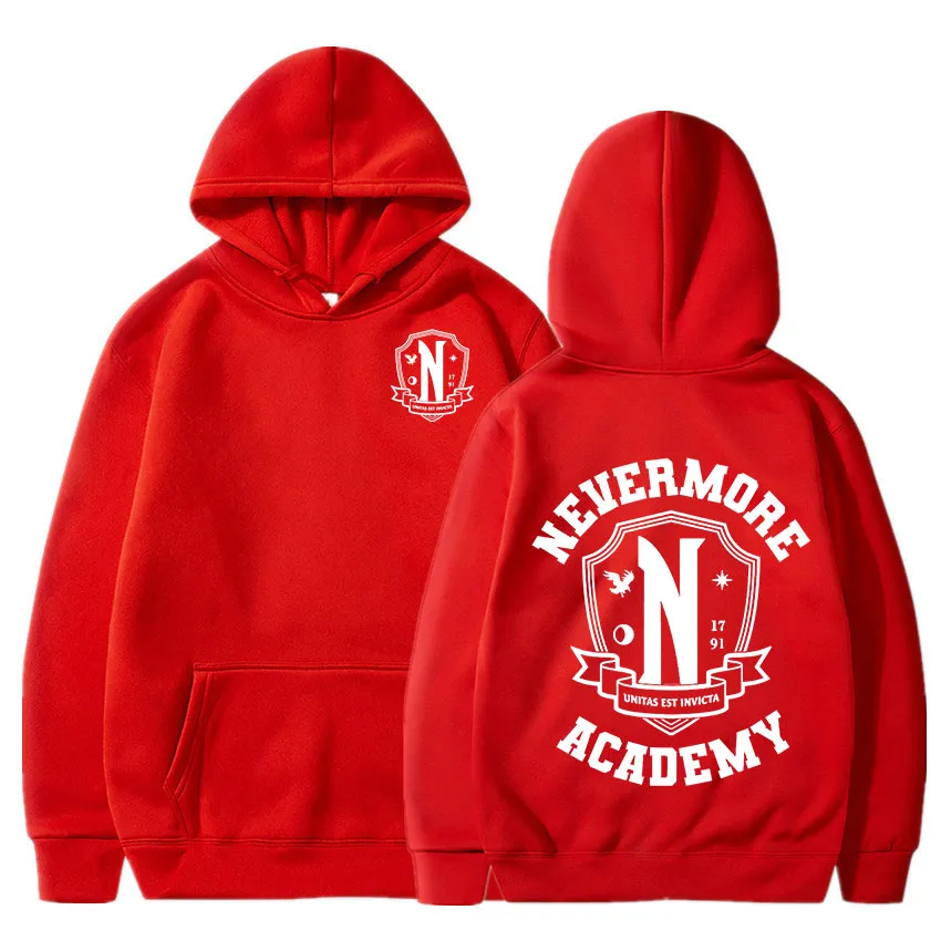 Sweat à Capuche Wednesday Series Nevermore Logo - Sweatshirt Vieilli Officiel - Coupe Classique, 241g