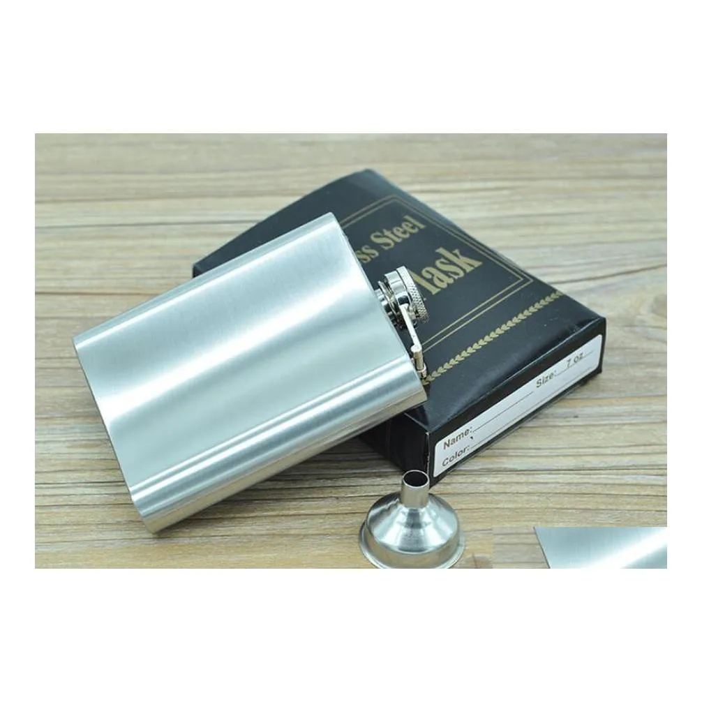 Hip Flasks Stainless Steel Bottles Men Wine Cups Funnel 2 Pieces Set Outdoor Portable Beer Champagne Bottle Wy358 Zwl1 Drop Delivery Dhfnj