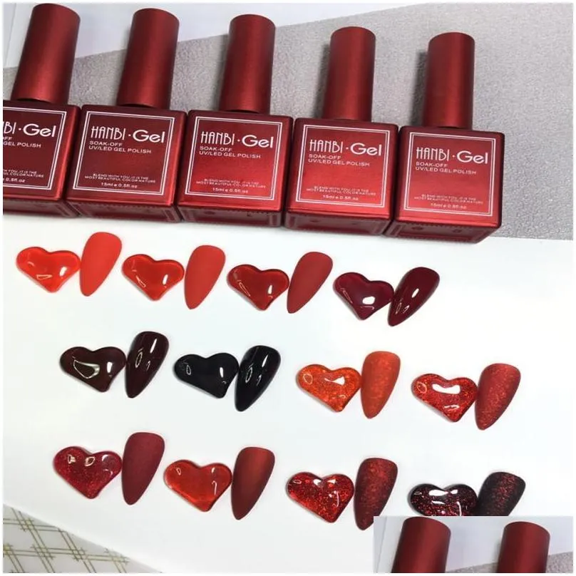 Nagelgel 15 ml polsk set manikyr för naglar semi permanent vernis top coat uv led lack blöt av konst droppleverans hälsa skönhet dhten